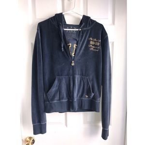 *SOLD* PINK VS Velour Perfect Zip Hoodie, Size Large